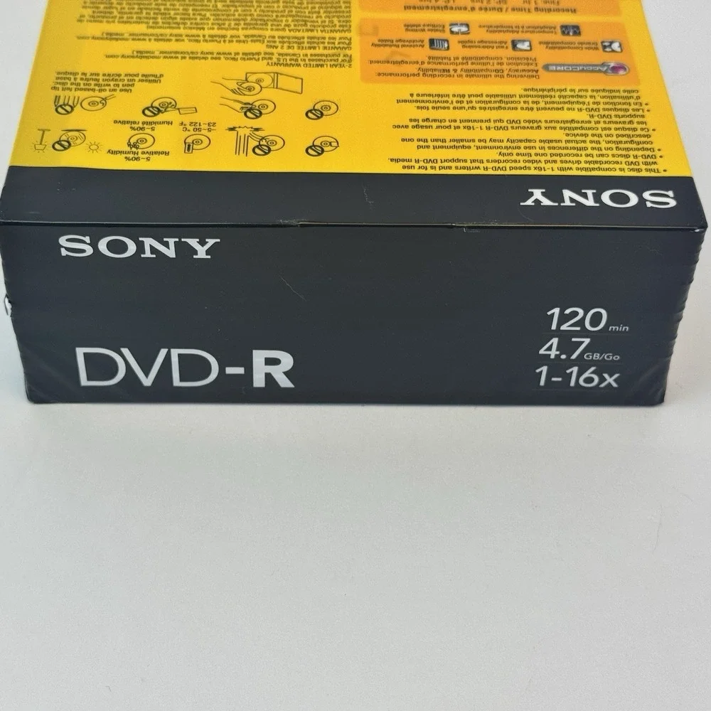 Sony DVD-R 10 Pack Recordable Blank Discs 4.7 GB 120 Min 1-16x NEW